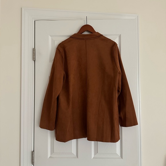 Cognac Brown Suede Blazer Jacket - Picture 5 of 5